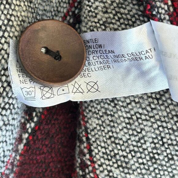 Anama Southwestern Tribal Cardigan Duster Medium Red Gray Western Boho Santa Fe - Picture 12 of 13
